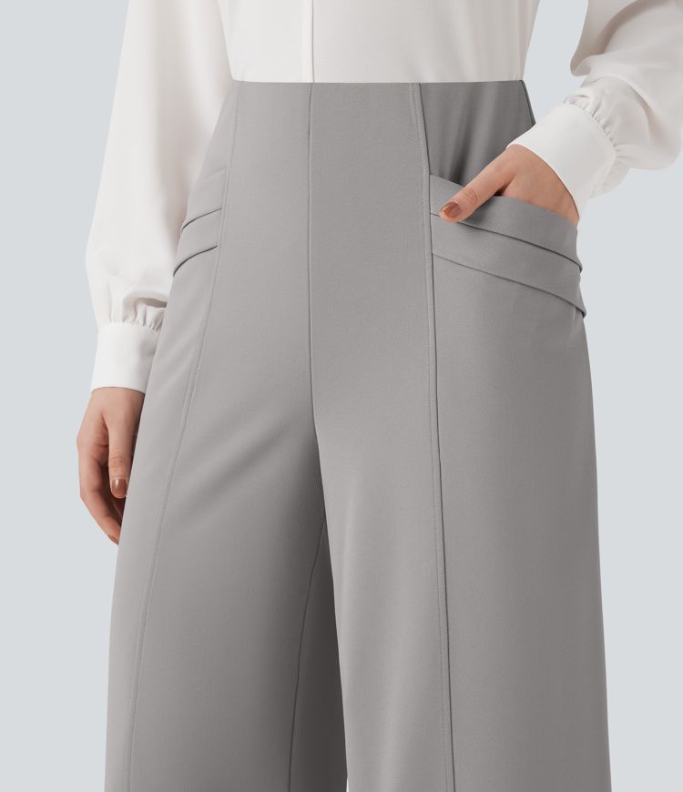 Halara Flex™ High Waisted Wide Leg Crepe Work 7/8 Pants with Pockets