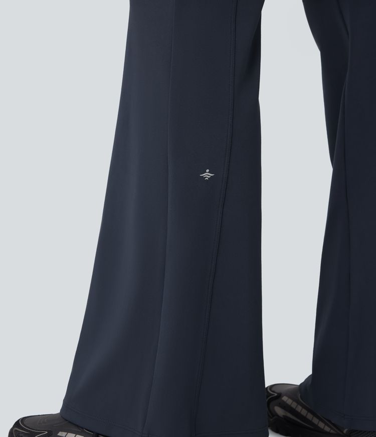 High Waisted Cargo Flare Hiking Pants with Pockets