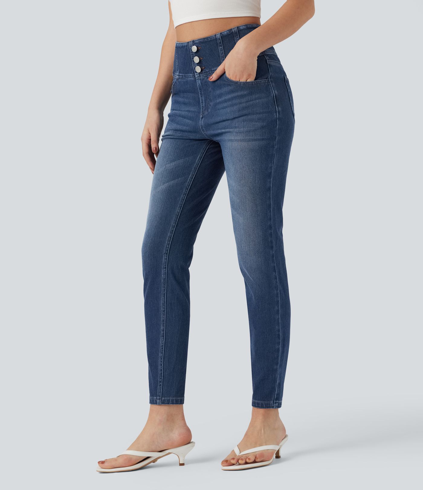 Halara Flex™ High-waisted Casual Skinny Jeans with Pockets