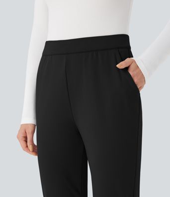 Halara Flex™ DayStretch Foldover High Waisted Drawstring 7/8 Slim Work Pants with Pockets