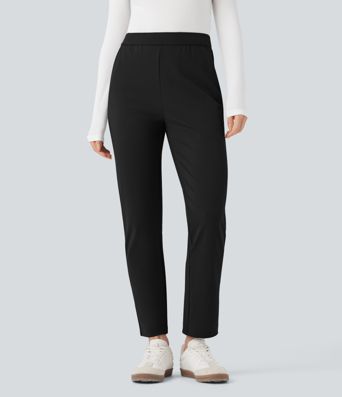 Halara Flex™ DayStretch Foldover High Waisted Drawstring 7/8 Slim Work Pants with Pockets