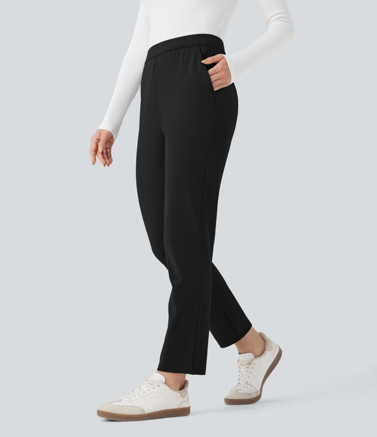 Halara Flex™ DayStretch Foldover High Waisted Drawstring 7/8 Slim Work Pants with Pockets