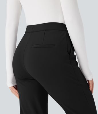 Halara Flex™ DayStretch Foldover High Waisted Drawstring 7/8 Slim Work Pants with Pockets