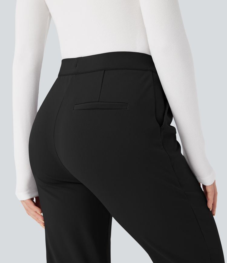 Halara Flex™ DayStretch Foldover High Waisted Drawstring 7/8 Slim Work Pants with Pockets