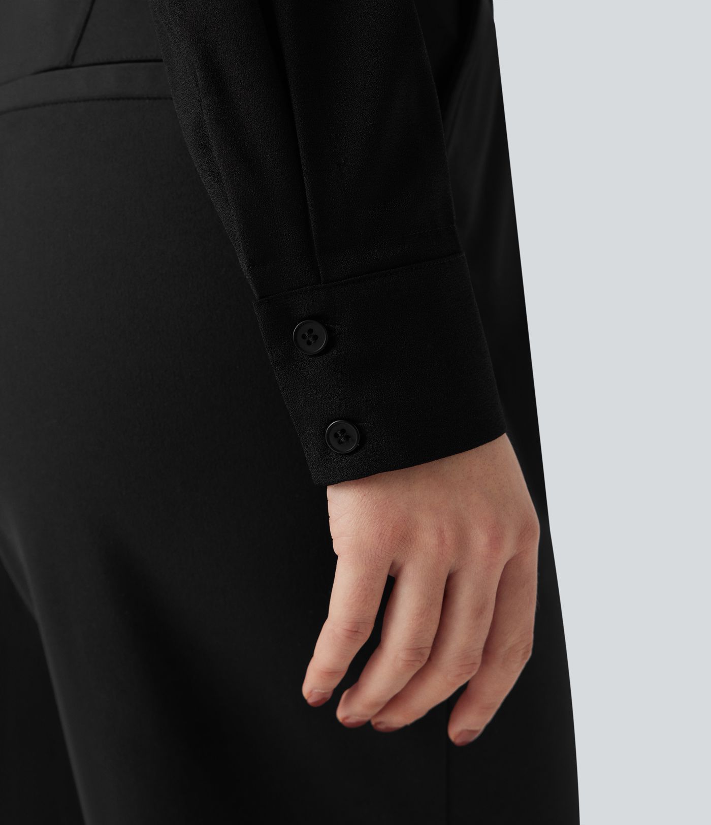 Long Sleeve Curved Hem Work Shirt