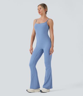 SoftlyZero™ Airy Built-in Bra Flare Yoga Cami Jumpsuit-Easy Peezy-UPF50+