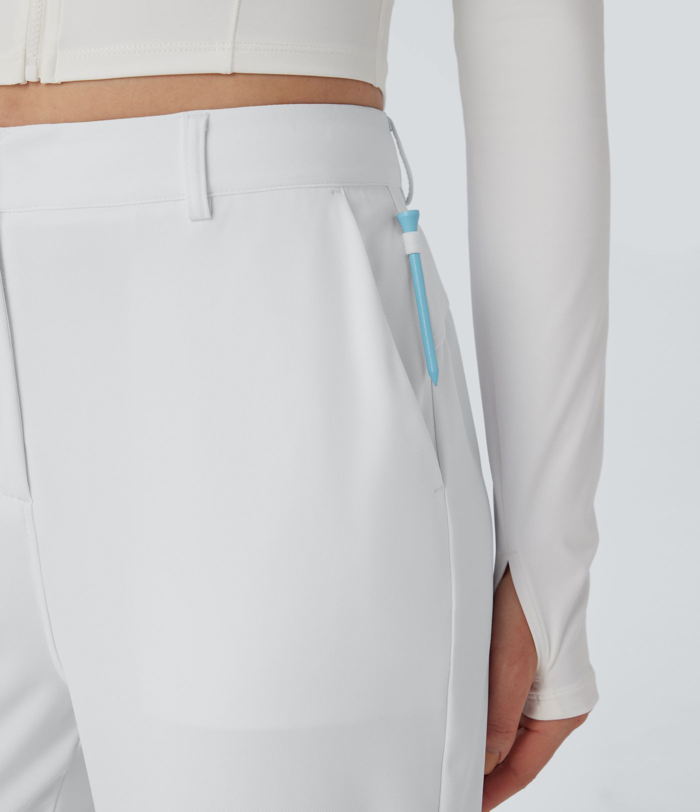 Golfhose mit hohem Bund, Seitentaschen, Golf-Tee-Taschen und geradem Bein - UPF40+