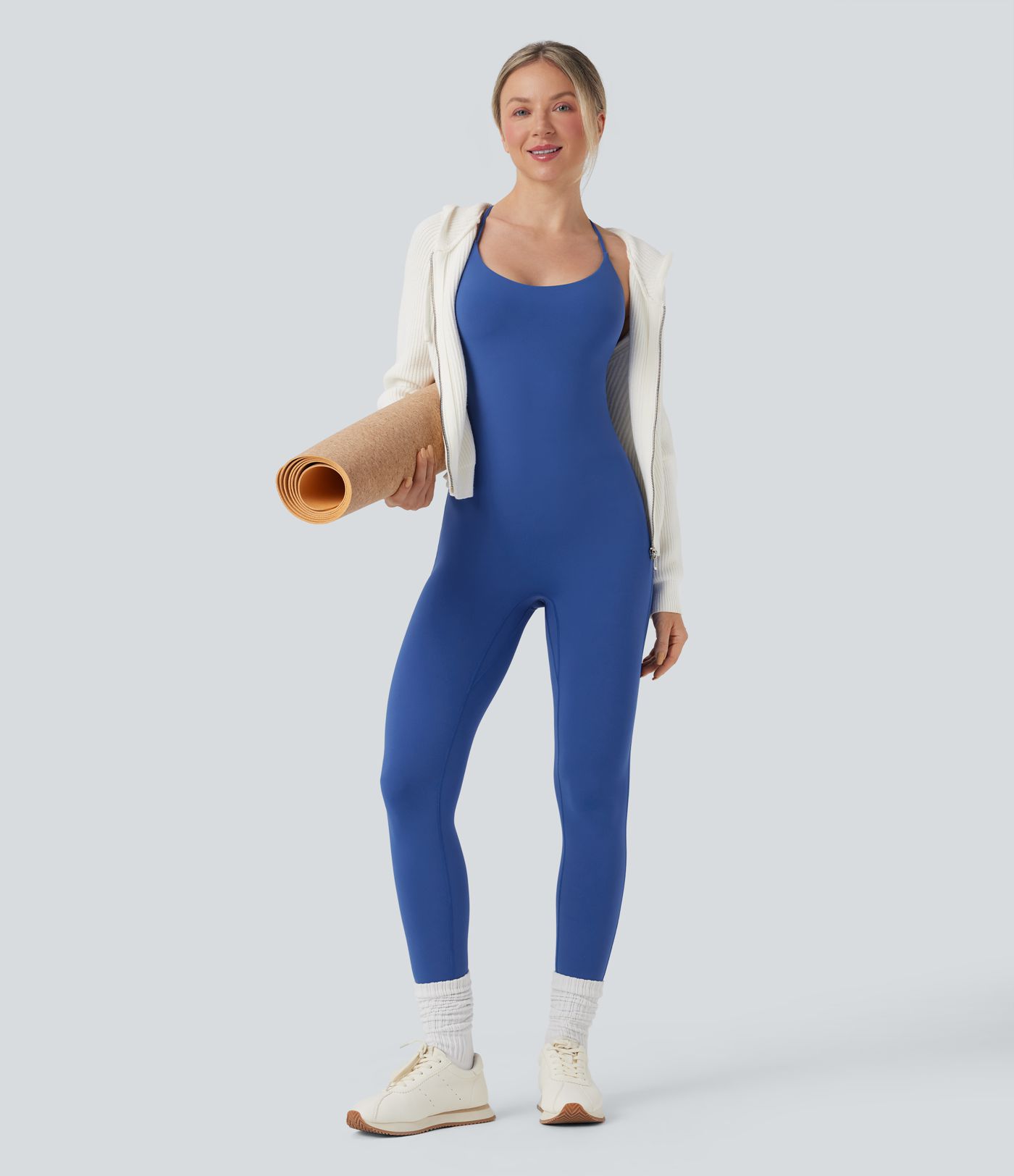 SoftlyZero™ Crisscross Backless Sleeveless Skinny Yoga Jumpsuit