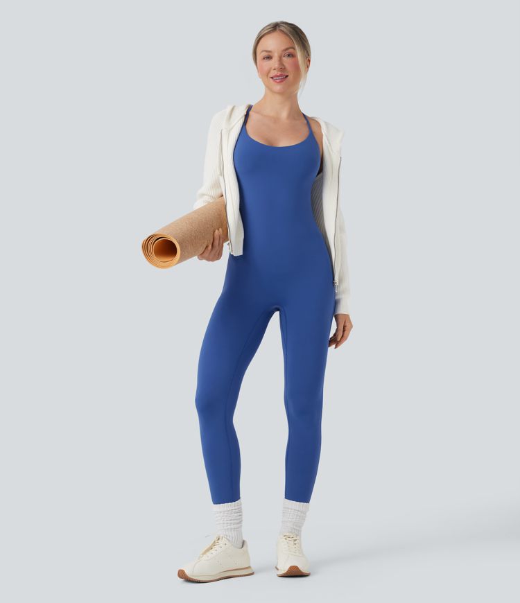 SoftlyZero™ Crisscross Backless Sleeveless Skinny Yoga Jumpsuit