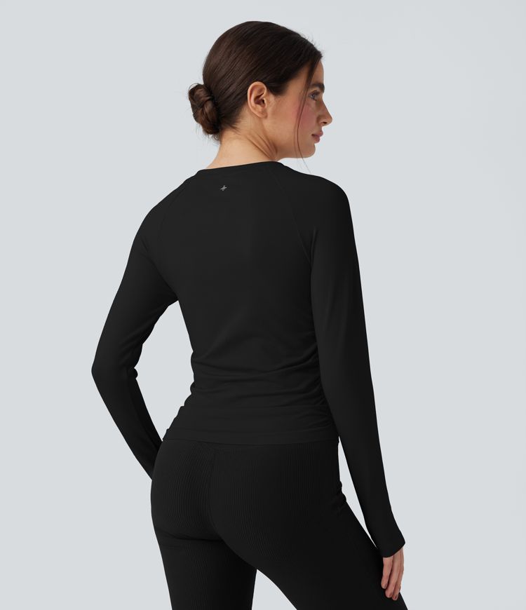 OneForm Seamless Flow Long Sleeve Ruched Yoga Sports Top