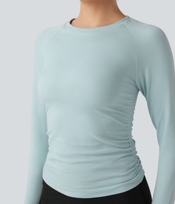 OneForm Seamless Flow Long Sleeve Ruched Yoga Sports Top