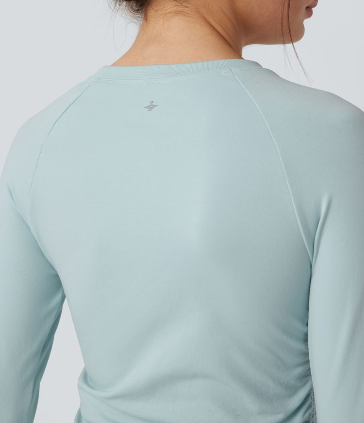 OneForm Seamless Flow Long Sleeve Ruched Yoga Sports Top