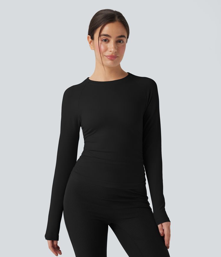 OneForm Seamless Flow Long Sleeve Ruched Yoga Sports Top