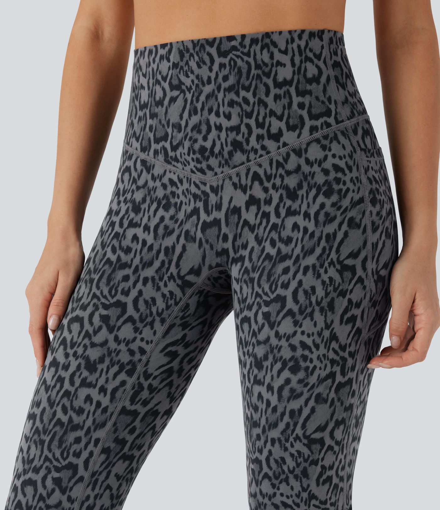 Halara UltraSculpt™ Leopard Print High Waisted Tummy Control Bootcut Yoga Leggings with Pockets