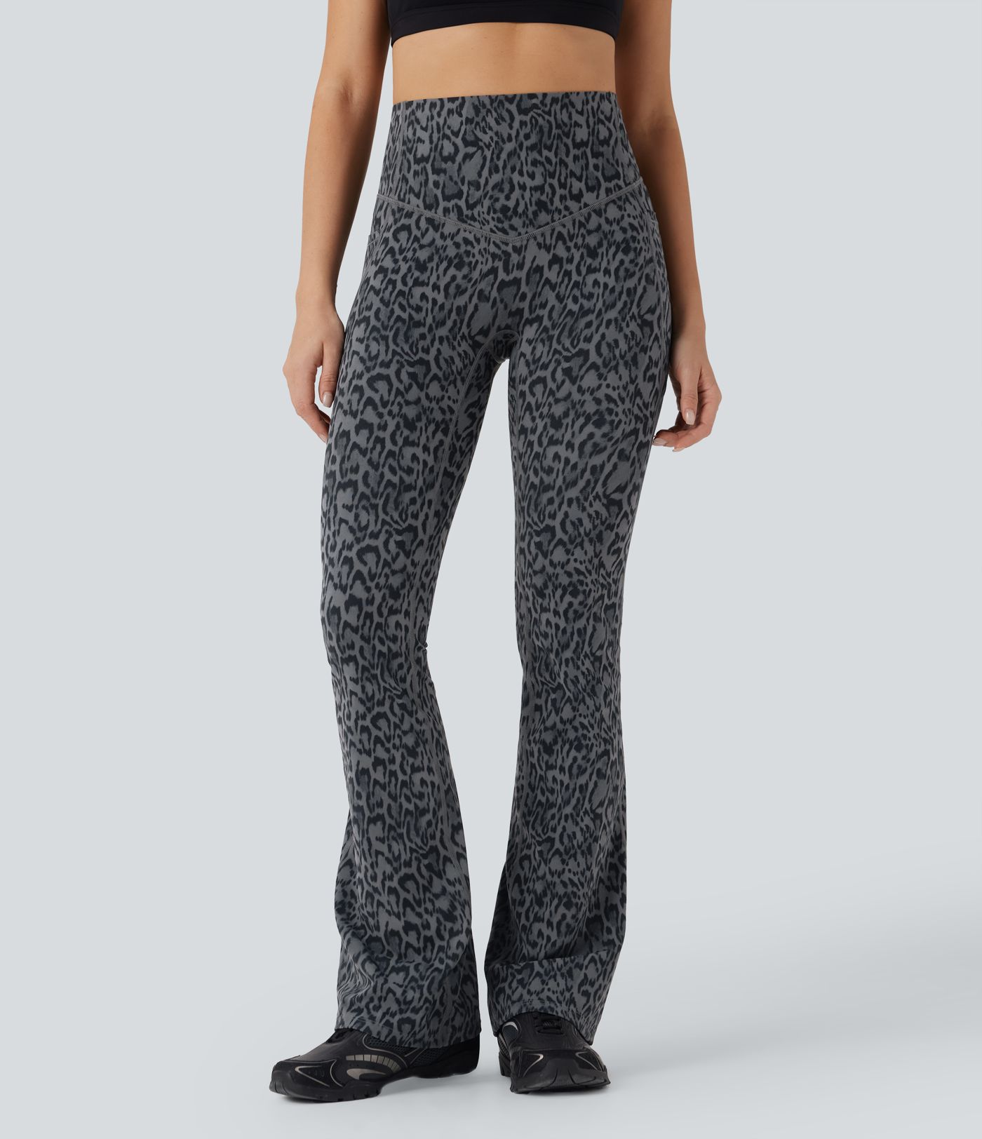 Halara UltraSculpt™ Leopard Print High Waisted Tummy Control Bootcut Yoga Leggings with Pockets
