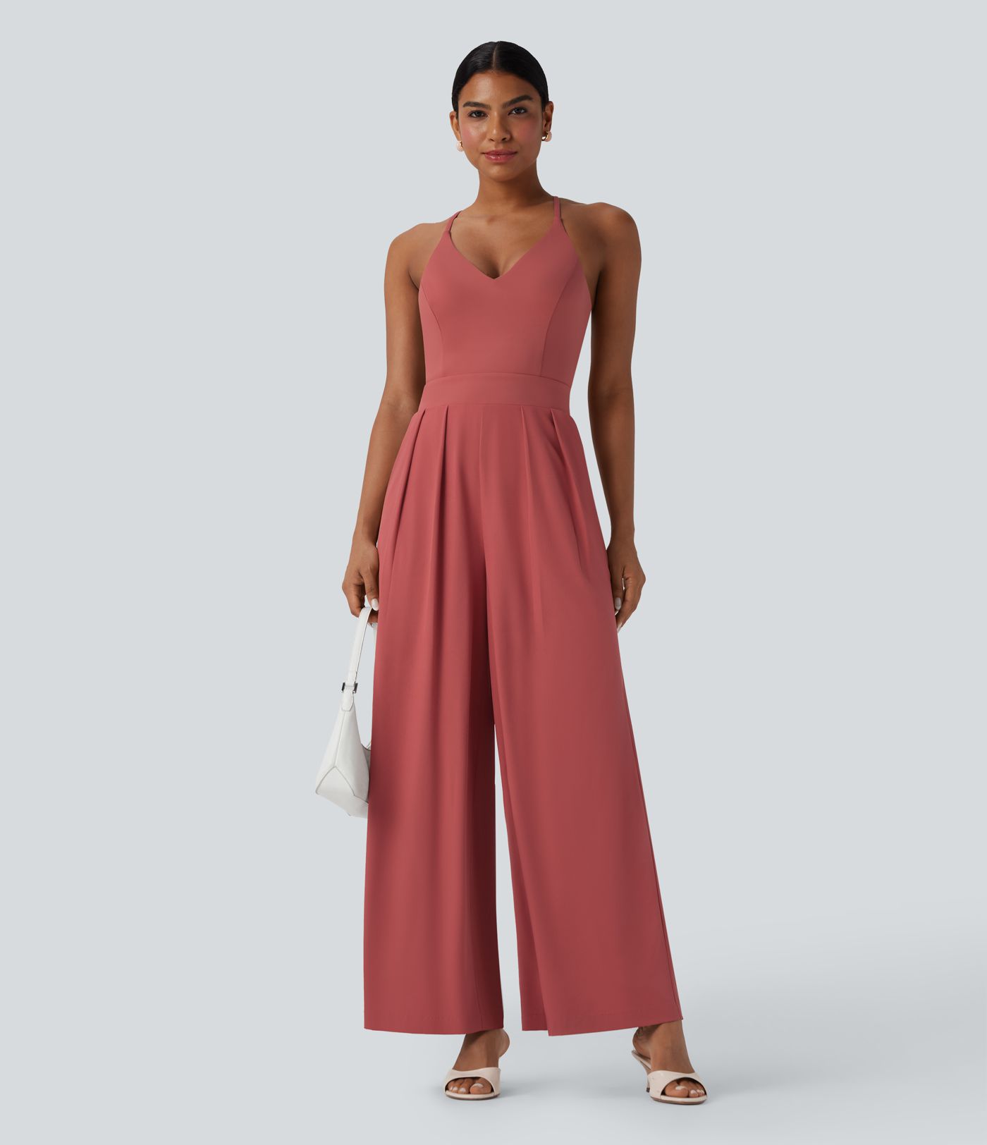 Breezeful™ Wide Leg Quick Dry Casual Slip Jumpsuit with Pockets-Easy Peezy Edition