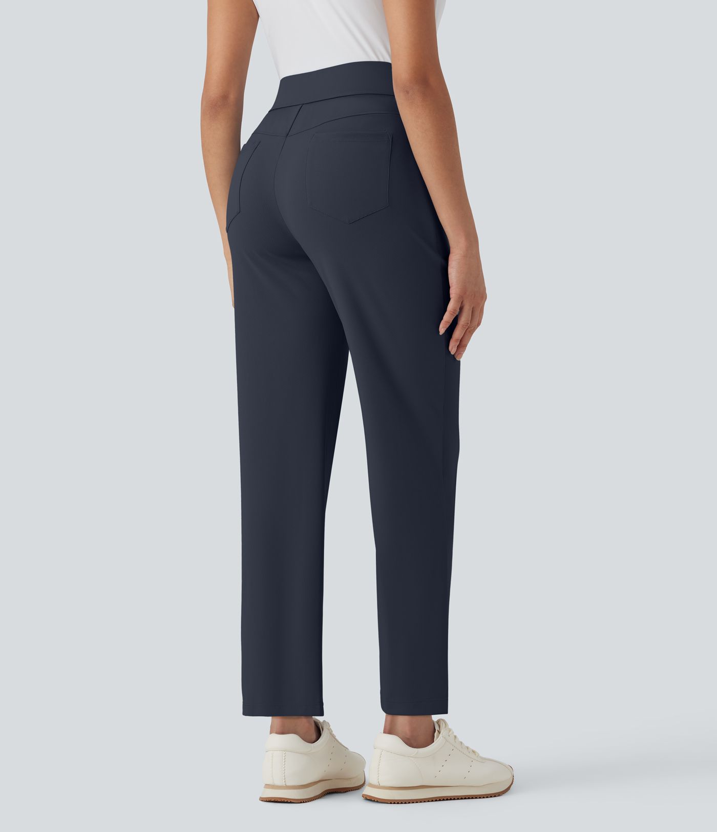 Pantalon de golf séchage rapide, taille mi-haute, avec poches et poche tee, UPF40+