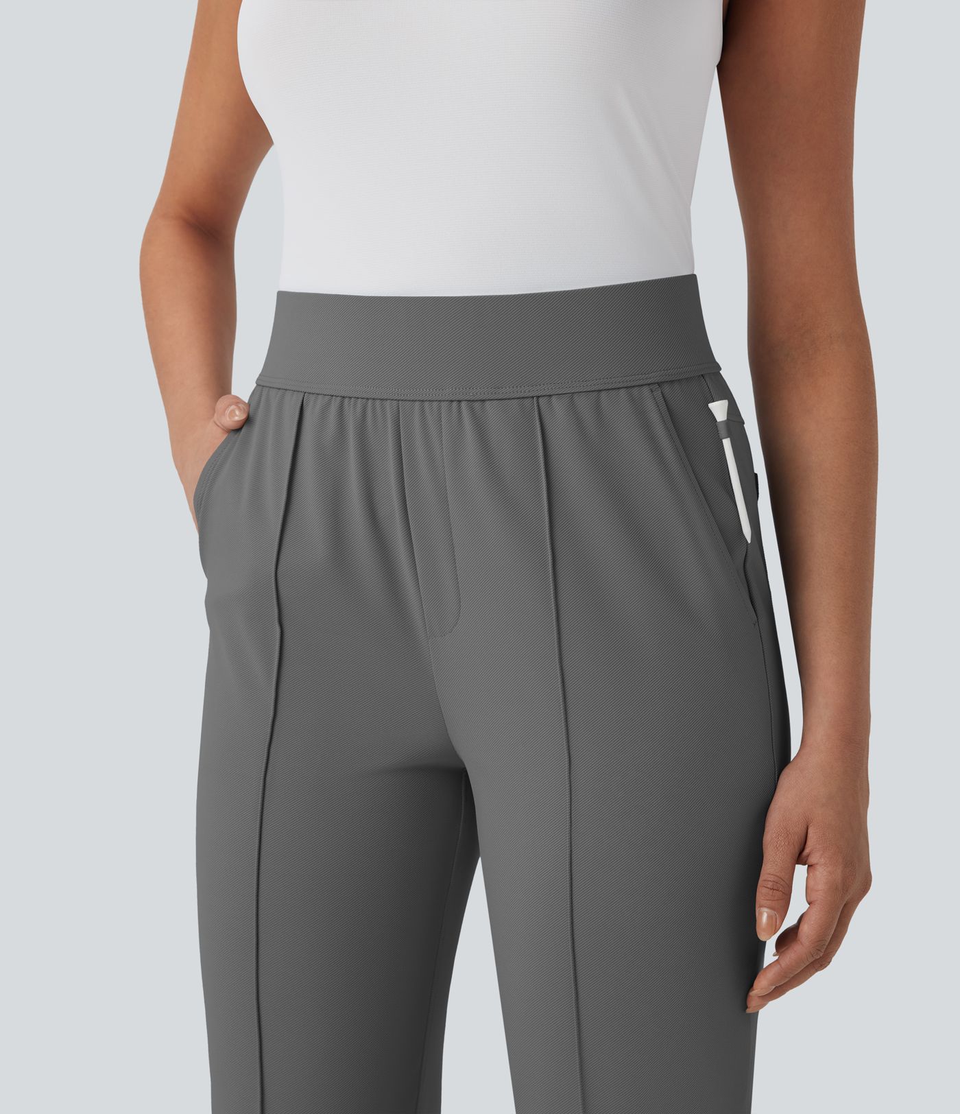 Mid High Waisted Pockets Quick Dry Golf Pants-Golf Tee-UPF40+