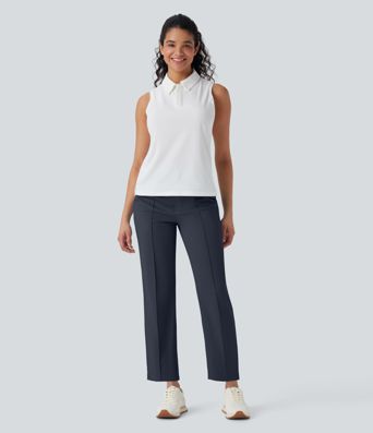 Pantalon de golf séchage rapide, taille mi-haute, avec poches et poche tee, UPF40+