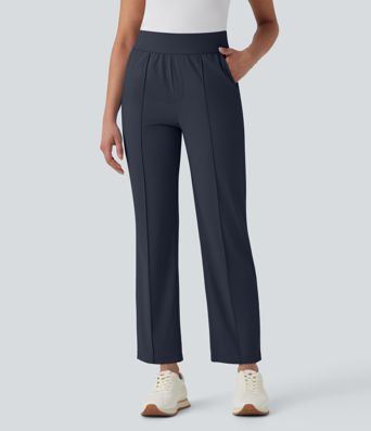 Pantalon de golf séchage rapide, taille mi-haute, avec poches et poche tee, UPF40+