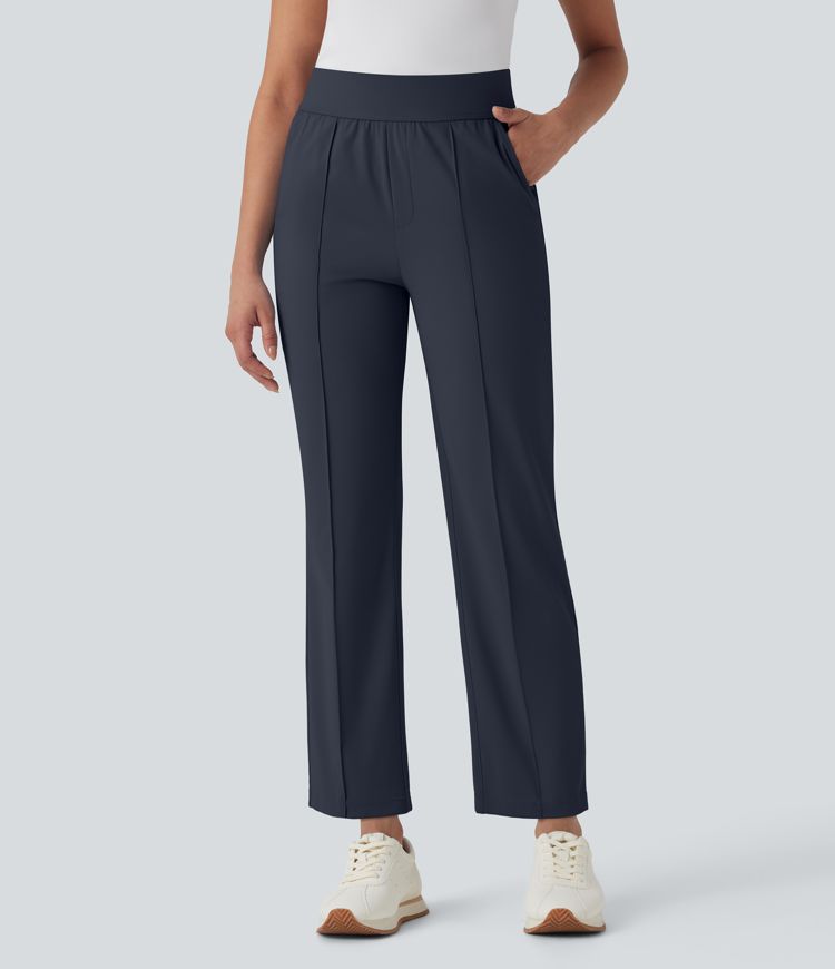 Pantalon de golf séchage rapide, taille mi-haute, avec poches et poche tee, UPF40+