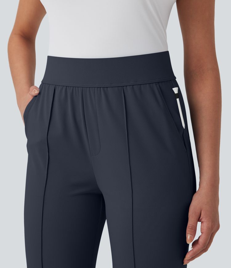 Pantalon de golf séchage rapide, taille mi-haute, avec poches et poche tee, UPF40+