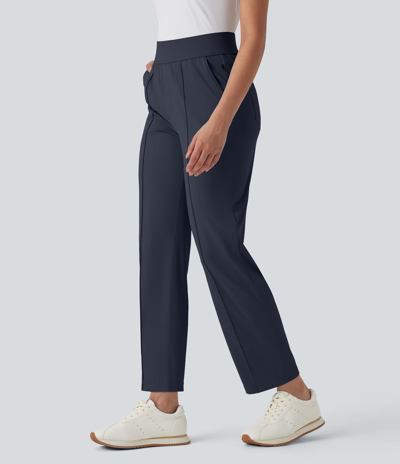 Pantalon de golf séchage rapide, taille mi-haute, avec poches et poche tee, UPF40+
