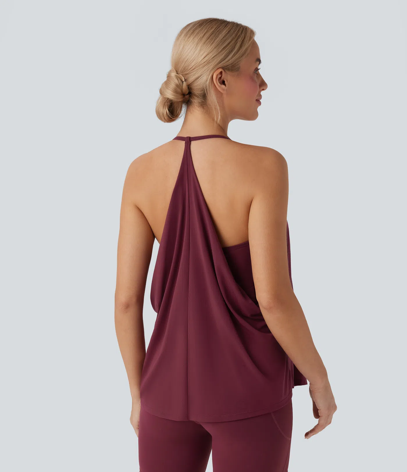 Softlyzero™ Airy Halter Backless Draped Cool Touch Yoga Sports Top-D/DD/DDD/F Cups-UPF50+