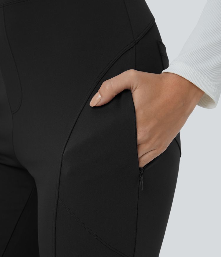 Halara Flex™ DayStretch - Schmale, knöchellange Arbeits-Hose mit hohem Bund, Seitentaschen und Reißverschluss