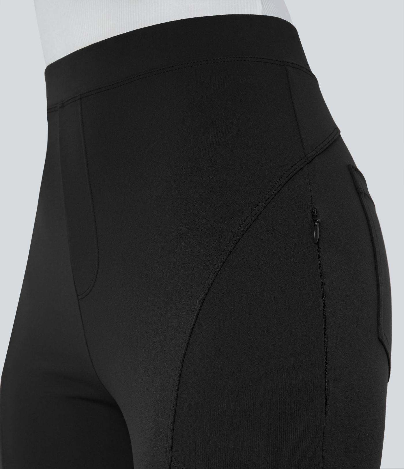 Halara Flex™ DayStretch - Schmale, knöchellange Arbeits-Hose mit hohem Bund, Seitentaschen und Reißverschluss