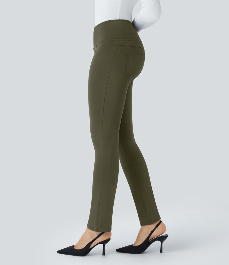 High Waisted Pocket Tapered Work Pants