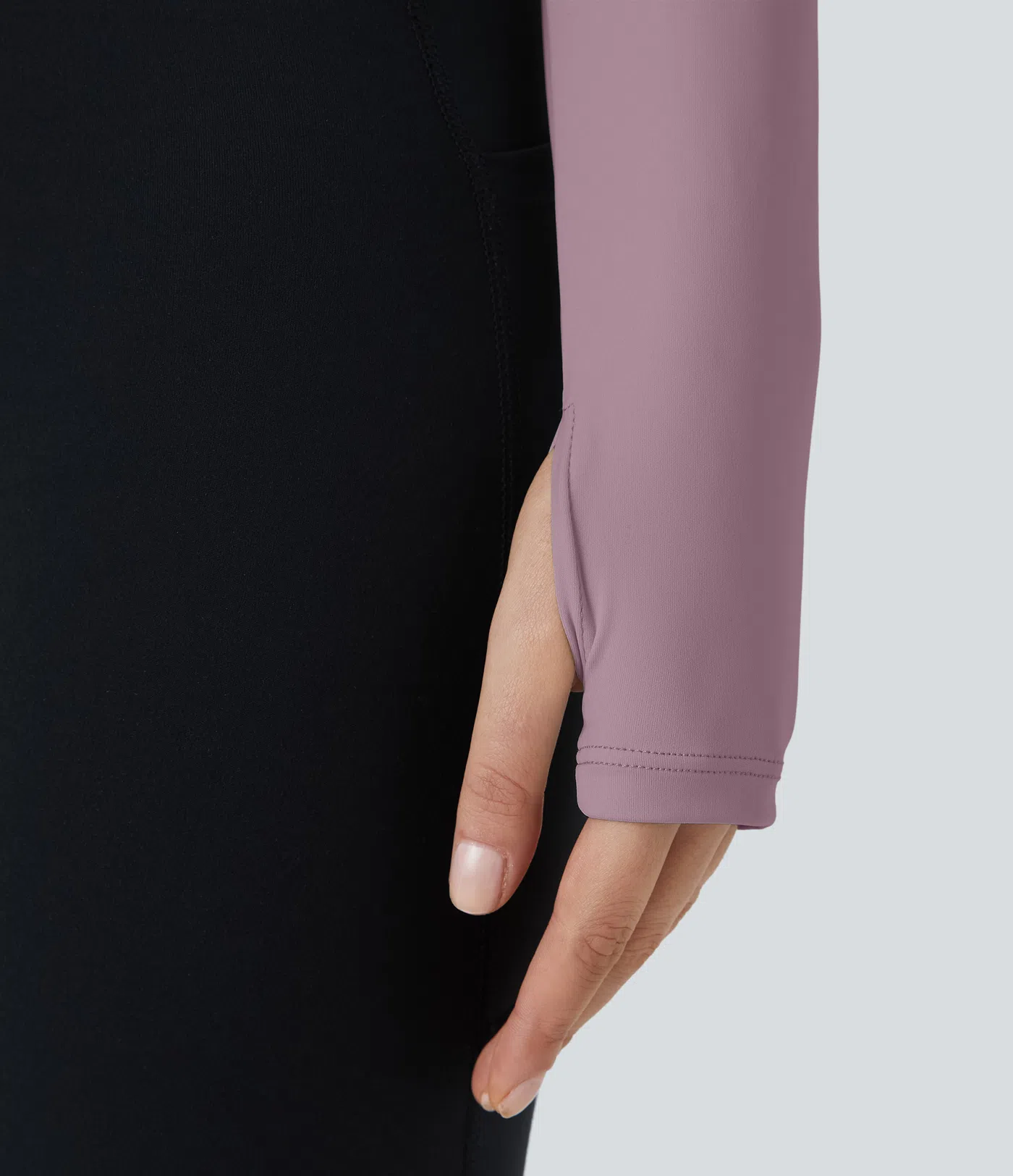 SoftlyZero™ Airy U Neck Cut Out Thumb Hole Cropped Cool Touch Yoga Sports Top-UPF50+