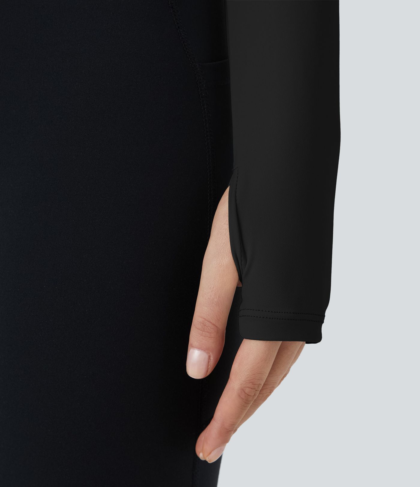 Rückenfreies Twisted Cropped Sporttop mit U-Ausschnitt & Daumenloch