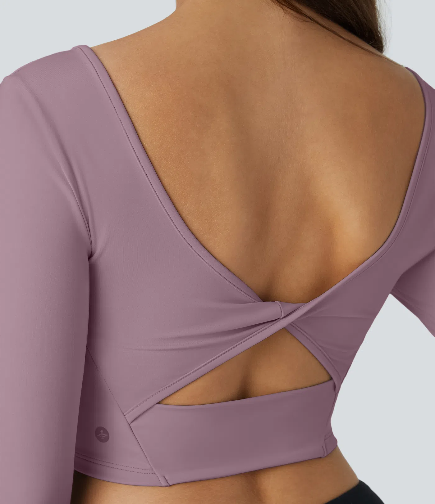 SoftlyZero™ Airy U Neck Cut Out Thumb Hole Cropped Cool Touch Yoga Sports Top-UPF50+