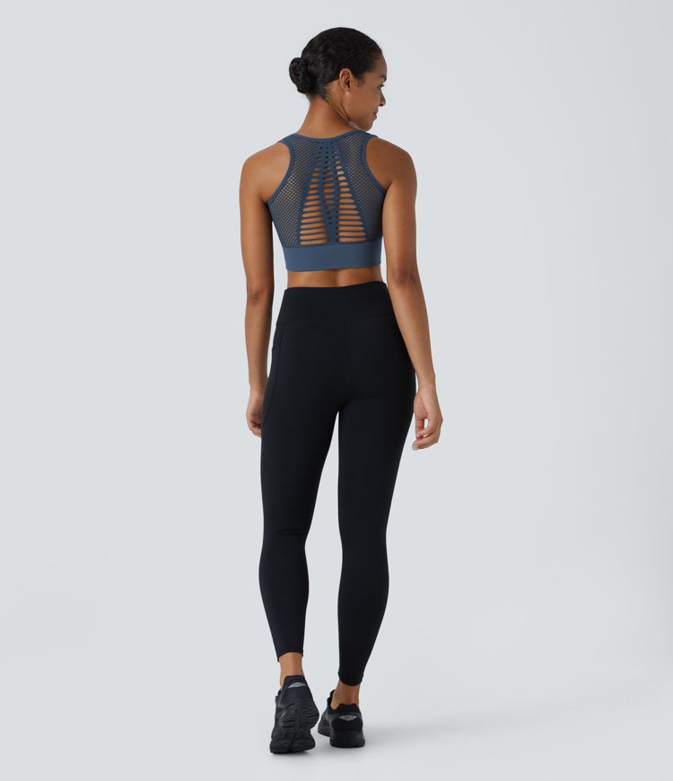 Brassière de sport yoga maintien léger découpes patchwork sans couture OneForm Seamless Flow