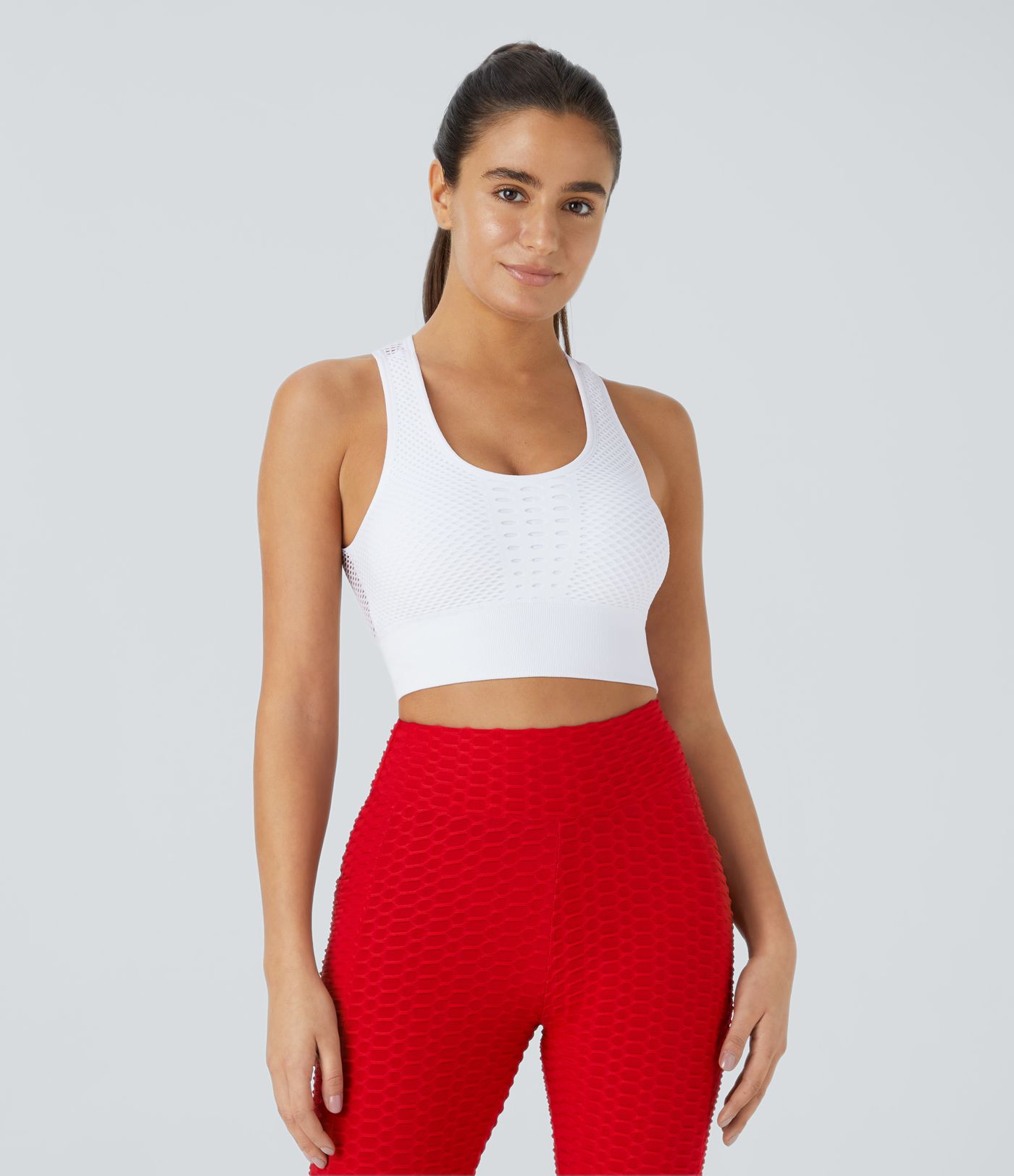 OneForm - Yoga-Sport-BH mit niedrigem Support, Cut-Outs, Patchwork-Design und nahtlosem Flow