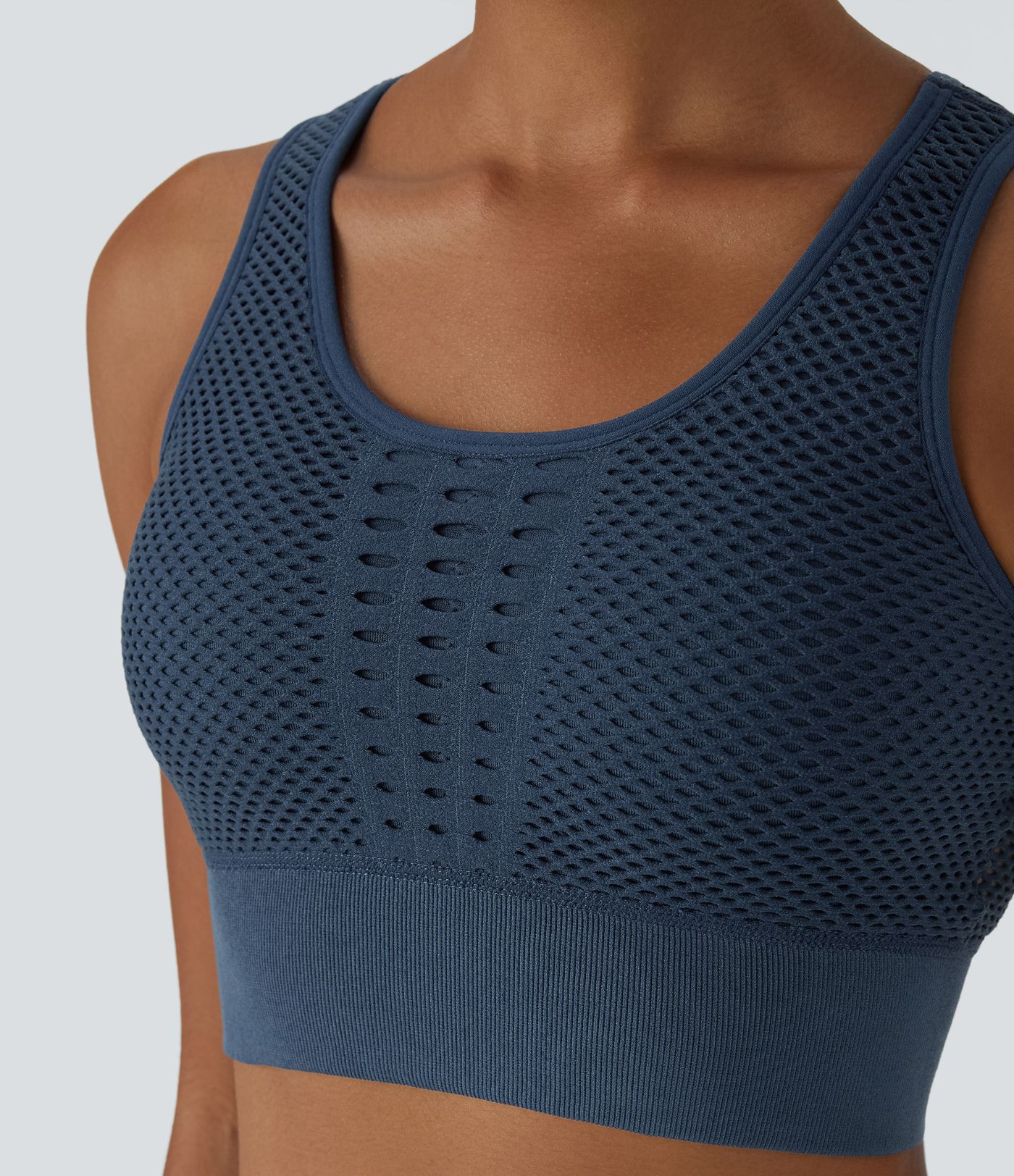 Brassière de sport yoga maintien léger découpes patchwork sans couture OneForm Seamless Flow