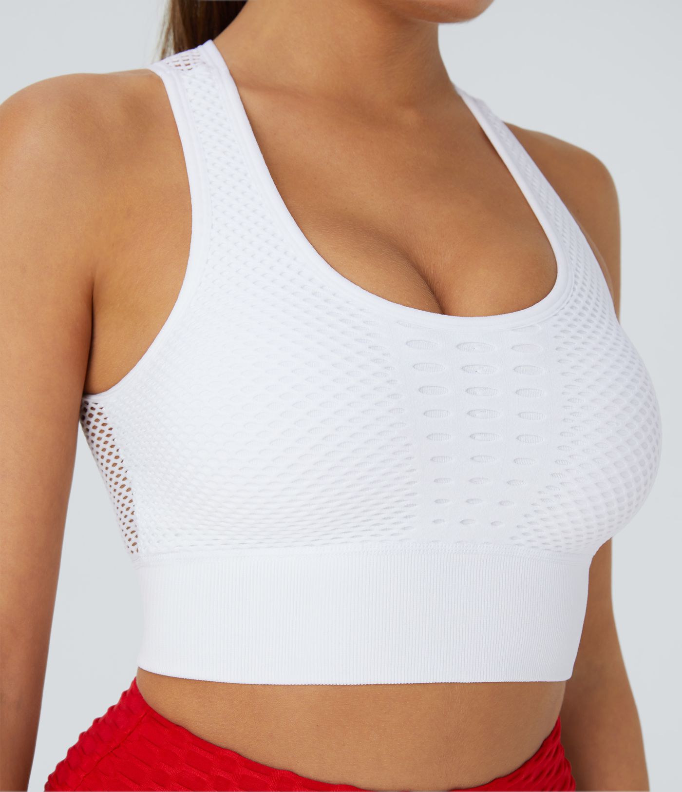 OneForm - Yoga-Sport-BH mit niedrigem Support, Cut-Outs, Patchwork-Design und nahtlosem Flow