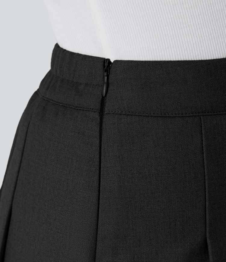 High Waisted Pleated Mini 2-in-1 Casual Skirt