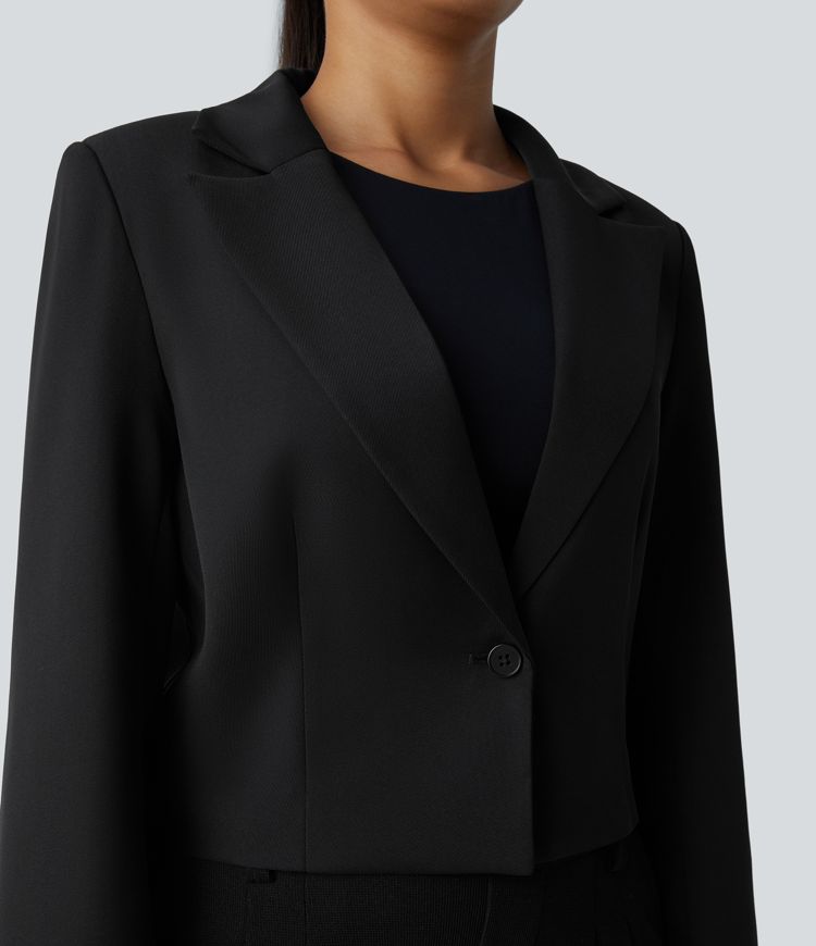 Blazer oficina manga larga botón cuello muesca