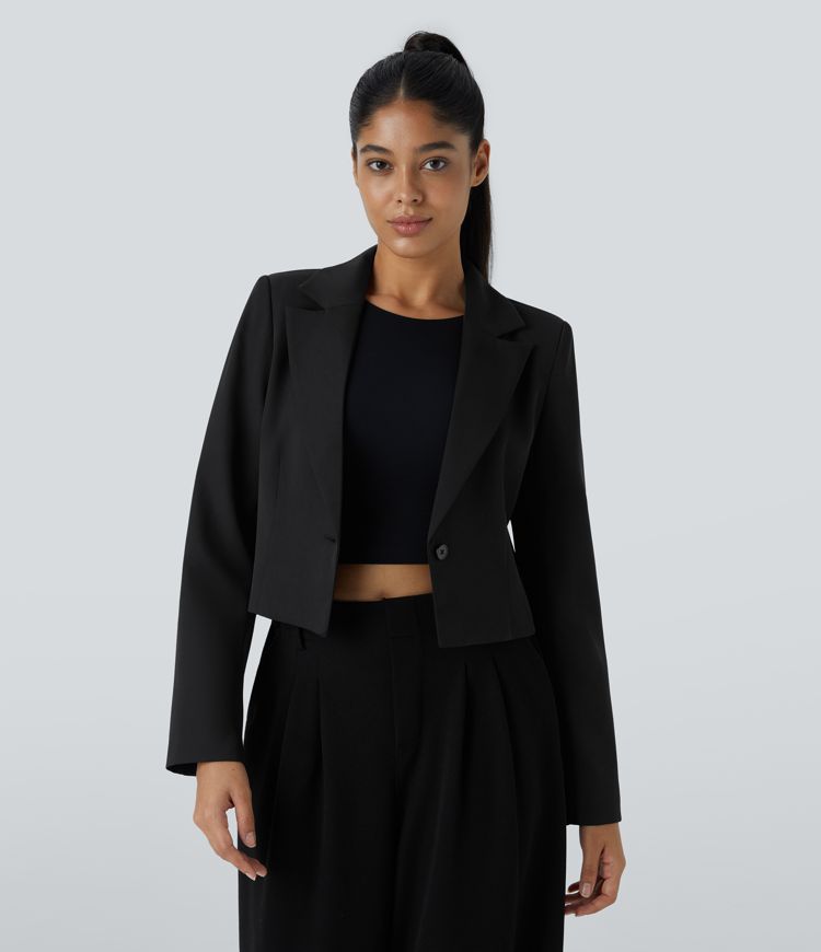 Blazer oficina manga larga botón cuello muesca