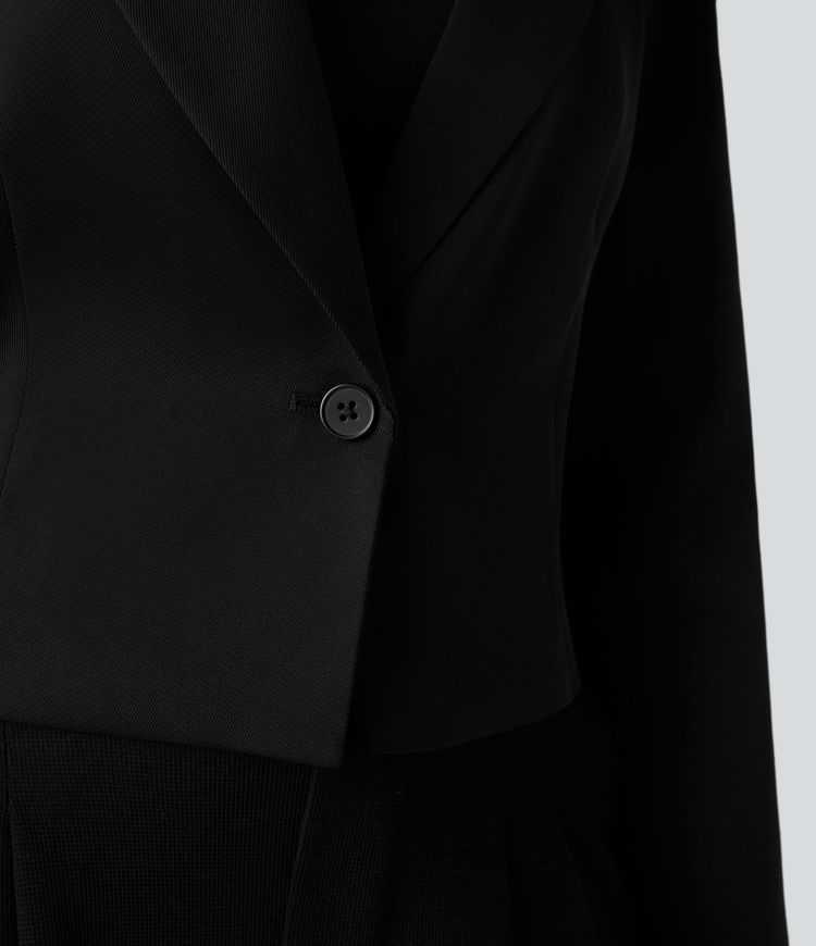 Blazer oficina manga larga botón cuello muesca