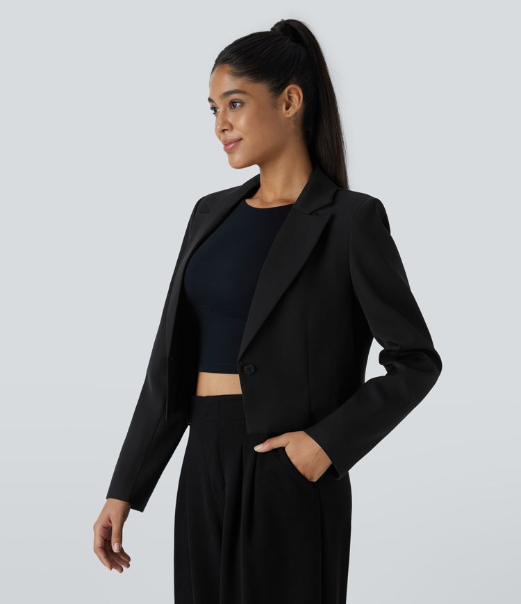 Blazer oficina manga larga botón cuello muesca