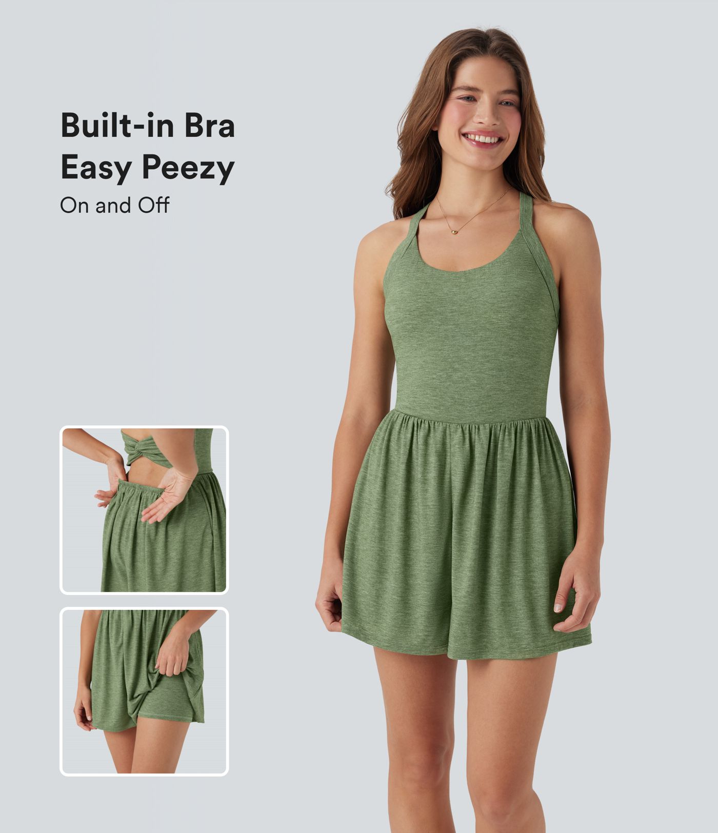 Padded 2-in-1 Romper with Pockets-Easy Peezy Edition