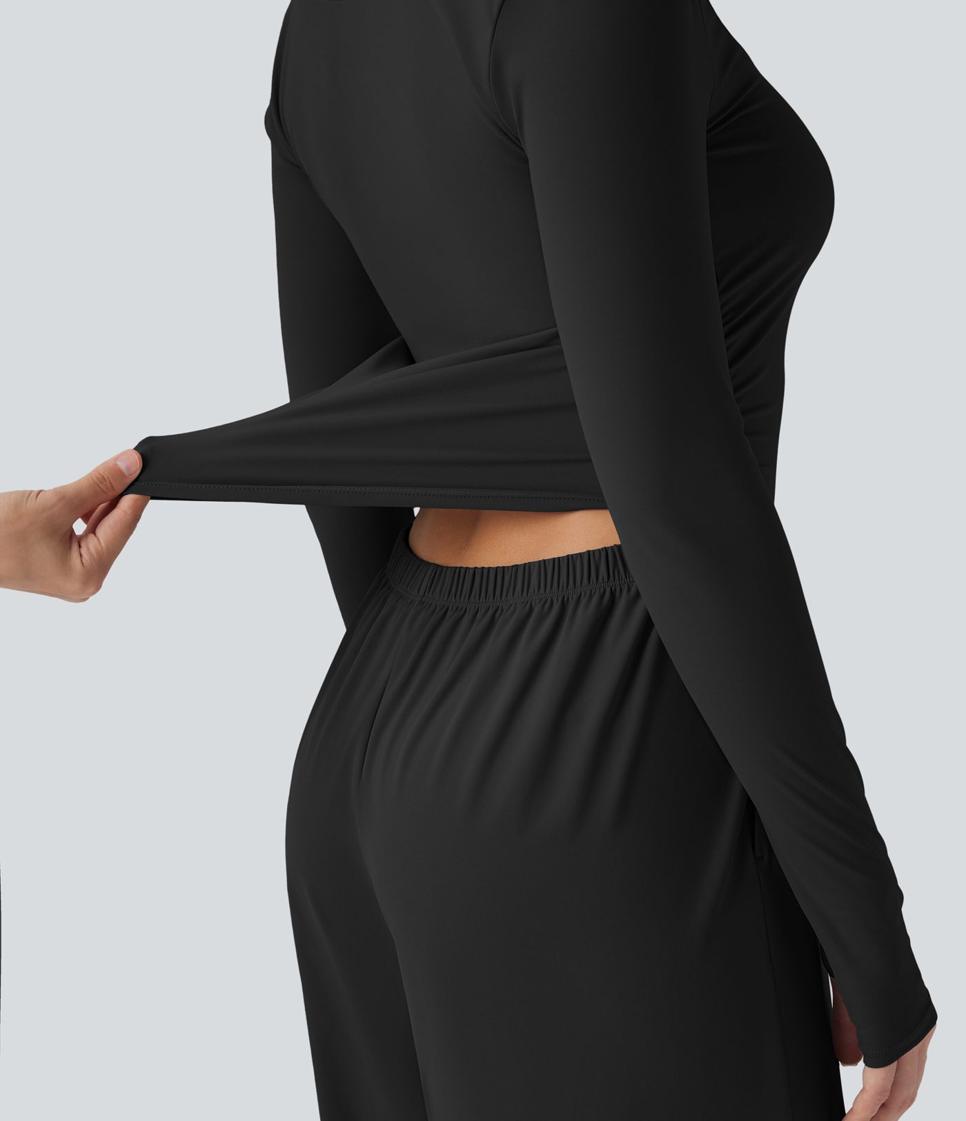 SoftlyZero™ Airy Long Sleeve Thumb Hole Cool Touch Workout Jumpsuit with Pockets-Easy Peezy Edition