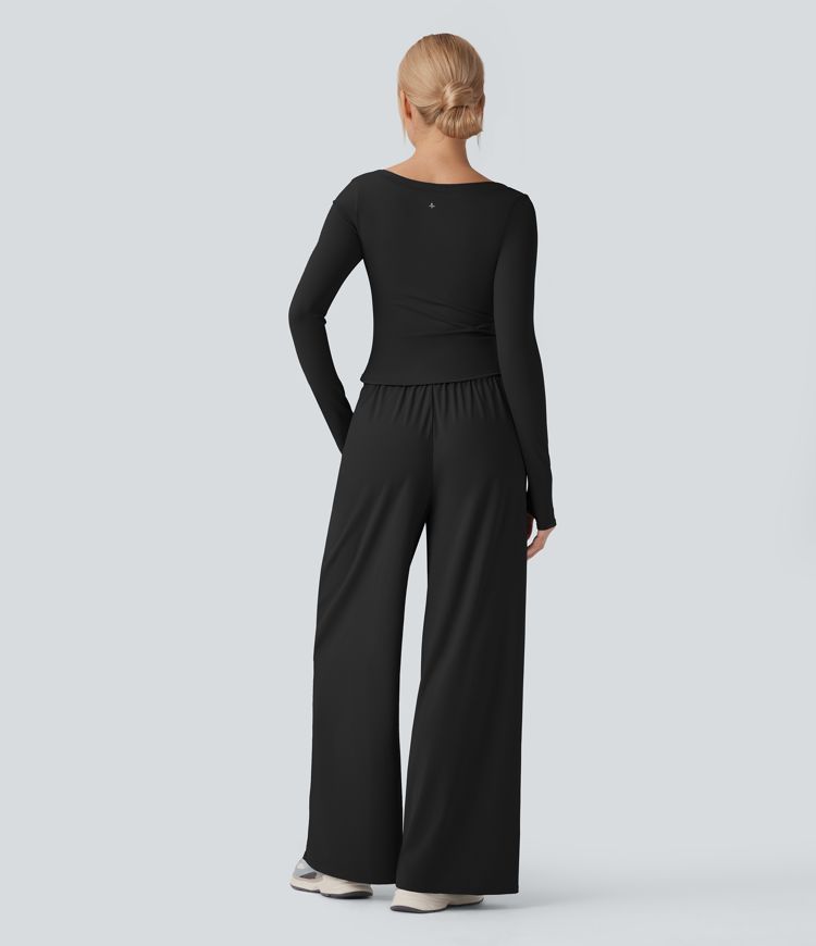 SoftlyZero™ Airy Long Sleeve Thumb Hole Cool Touch Workout Jumpsuit with Pockets-Easy Peezy Edition