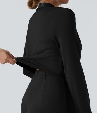 V-neck Long Sleeve Belted Jumpsuit with Pockets-Easy Peezy