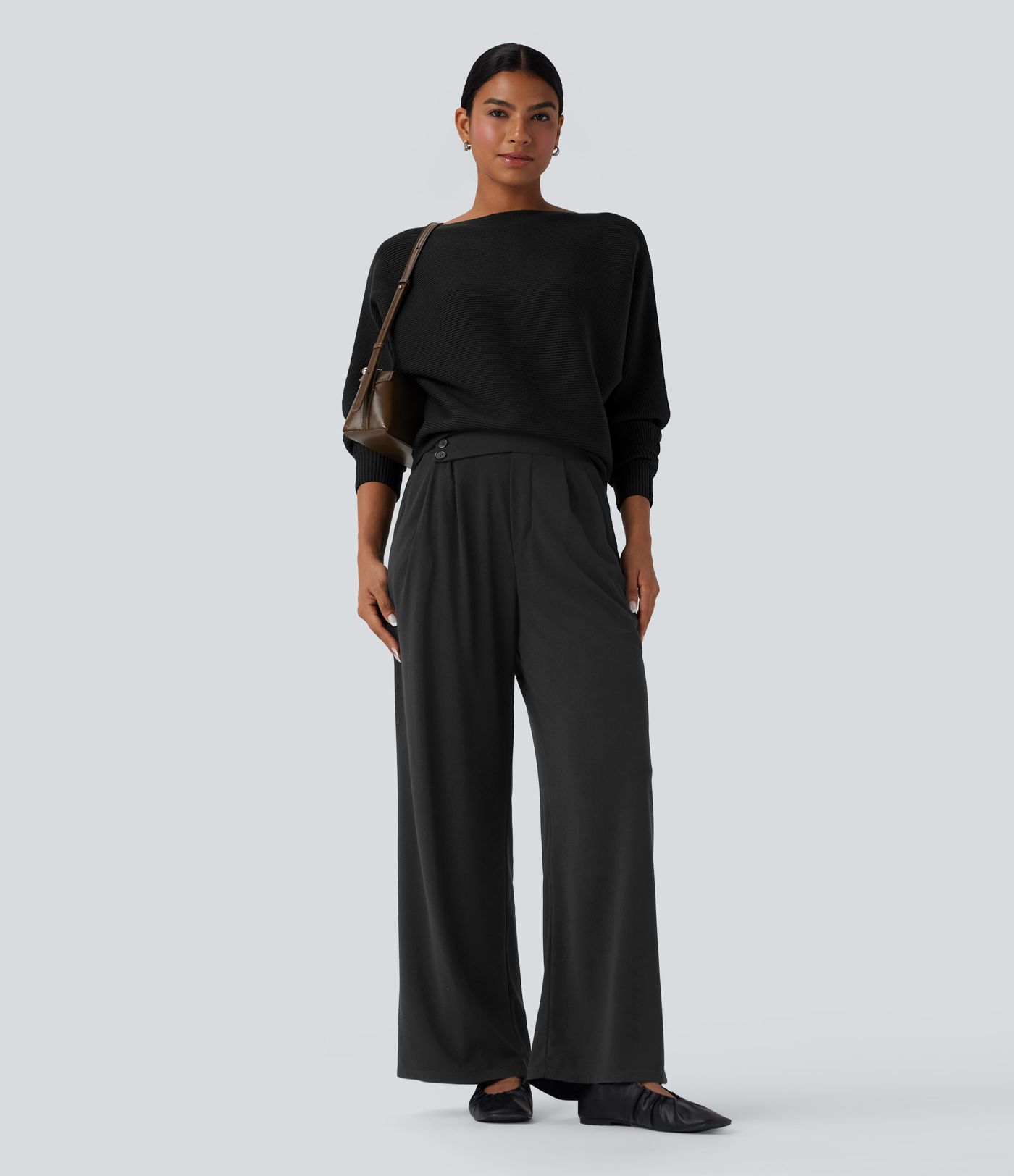 Boat Neck Batwing Sleeve Casual Sweater