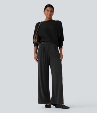 Boat Neck Batwing Sleeve Casual Sweater