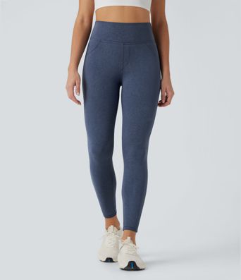 Legging de yoga gainant galbant taille haute imprimé denim avec poches Halara UltraSculpt™